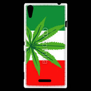 Coque Sony Xperia T3 Drapeau italien cannabis