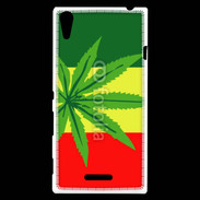 Coque Sony Xperia T3 Drapeau reggae cannabis