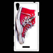 Coque Sony Xperia T3 Chaussure Converse rouge