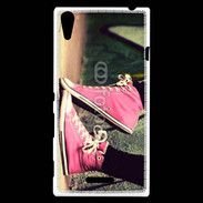 Coque Sony Xperia T3 Converses roses vintage