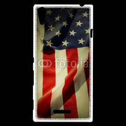 Coque Sony Xperia T3 Vintage drapeau USA