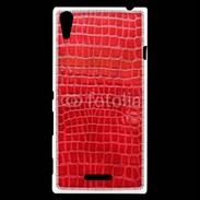 Coque Sony Xperia T3 Effet crocodile rouge