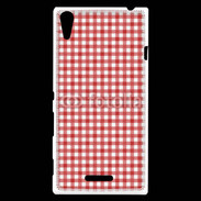 Coque Sony Xperia T3 Effet vichy rouge et blanc