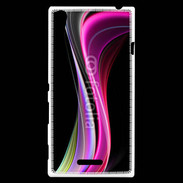 Coque Sony Xperia T3 Abstract multicolor sur fond noir