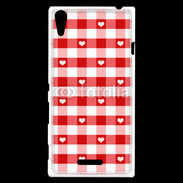 Coque Sony Xperia T3 Mode vichy rouge avec coeur