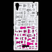 Coque Sony Xperia T3 Fond fashion rose 3