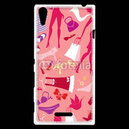 Coque Sony Xperia T3 Fond fashion rose 5