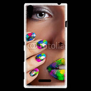 Coque Sony Xperia T3 Bouche et ongles multicouleurs 5