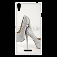Coque Sony Xperia T3 Escarpins strass argent