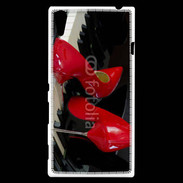 Coque Sony Xperia T3 Escarpins rouges sur piano