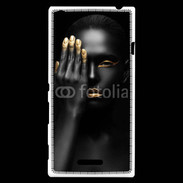 Coque Sony Xperia T3 Fashion en noir et or