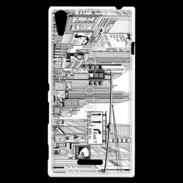 Coque Sony Xperia T3 Rue de New York en dessin noir et blanc