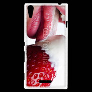 Coque Sony Xperia T3 Fraise et bouche 2