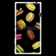 Coque Sony Xperia T3 Macarons sur fond noir