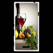 Coque Sony Xperia T3 Vin rouge et fruits