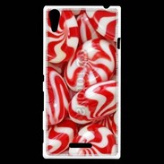 Coque Sony Xperia T3 Bonbons rouges et blancs