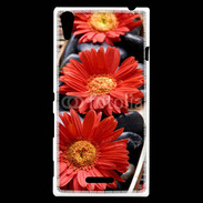 Coque Sony Xperia T3 Fleurs Zen rouge 10