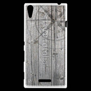 Coque Sony Xperia T3 Rose des vents sur fond en bois