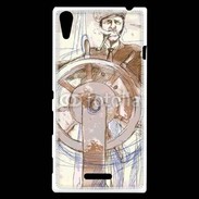 Coque Sony Xperia T3 Illustration d'un capitaine de bateau