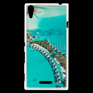 Coque Sony Xperia T3 Vue aérienne Bungalow à Tahiti