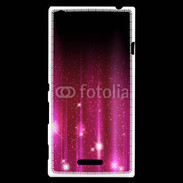 Coque Sony Xperia T3 Rideau rose à strass