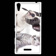 Coque Sony Xperia T3 Duo chien et chat