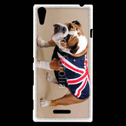 Coque Sony Xperia T3 Bulldog anglais en tenue