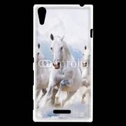 Coque Sony Xperia T3 Chevaux blancs