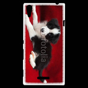 Coque Sony Xperia T3 Chiot noir et blanc 5