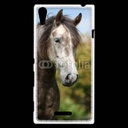 Coque Sony Xperia T3 Portrait cheval arabe gris 1