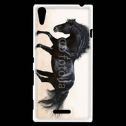 Coque Sony Xperia T3 Cheval noir au galop 5