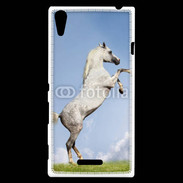 Coque Sony Xperia T3 Cheval arable robe grise