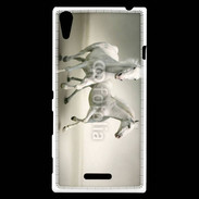 Coque Sony Xperia T3 Chevaux blancs