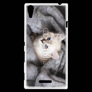 Coque Sony Xperia T3 Chaton aux yeux bleus 10