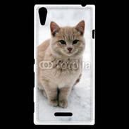 Coque Sony Xperia T3 Chat dans la neige