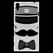 Coque Sony Xperia T3 Moustache et casquette tête de mort