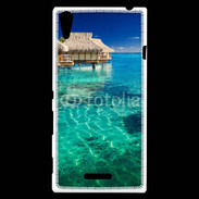 Coque Sony Xperia T3 Bungalow sur l'eau des tropiques