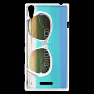 Coque Sony Xperia T3 Lunette de soleil sur la plage