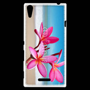 Coque Sony Xperia T3 Fleurs à la plage
