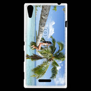 Coque Sony Xperia T3 Palmier et charme sur la plage