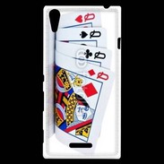 Coque Sony Xperia T3 Carré de dames au poker