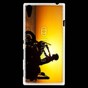 Coque Sony Xperia T3 Femme biker au couché de soleil
