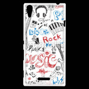 Coque Sony Xperia T3 Eléments de musique en dessin