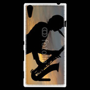 Coque Sony Xperia T3 Saxophoniste au couché de soleil