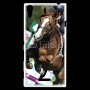 Coque Sony Xperia T3 Saut d'obstacle Equitation