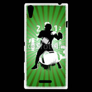 Coque Sony Xperia T3 Illustration football américain sur fond vert