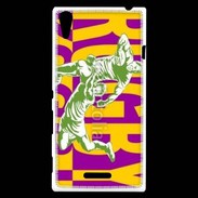 Coque Sony Xperia T3 Poster rugby sur fond jaune