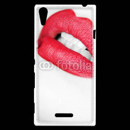 Coque Sony Xperia T3 bouche sexy rouge à lèvre gloss crayon contour