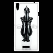 Coque Sony Xperia T3 Femme nue body painting noir et blanc 2