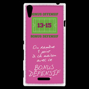 Coque Sony Xperia T3 1 point bonus offensif-défensif Rose